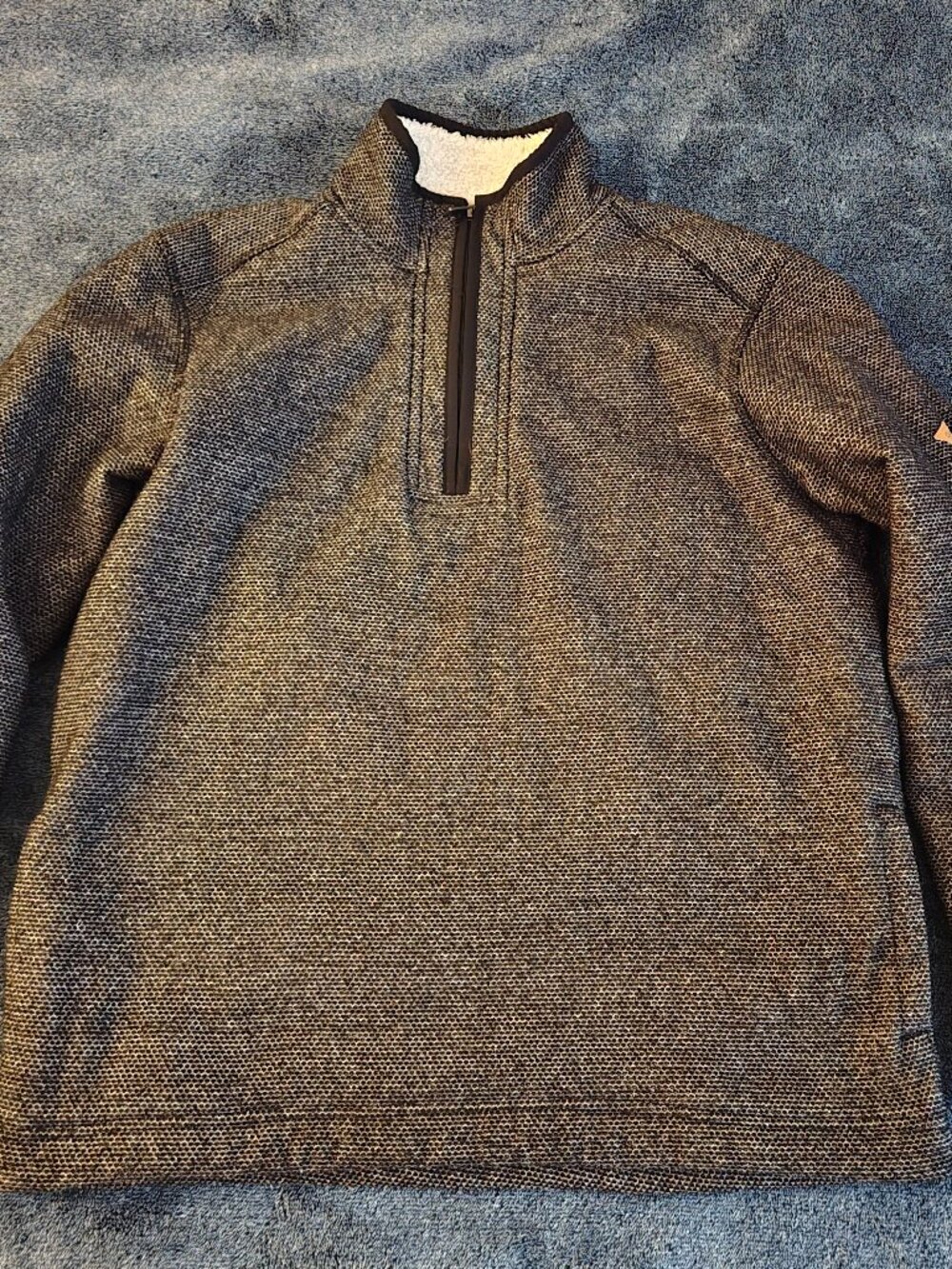Orvis Men’s Brighton 1/4 Zip Sherpa Lined Pullover Sweater Jacket Gray size M
